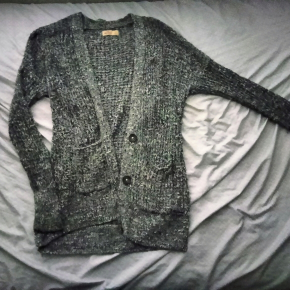 Hollister Sweaters - Hollister Charcoal Knit Cardigan